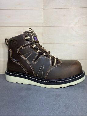 Avenger Safety Toe Work Boots Women's Size 8.5 B Shoes Brown Leather Waterproof